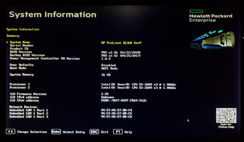 HP ProLiant DL360 Gen9 2x Xeon E5-2609 v3 16GB RAM P440ar - No HDD
