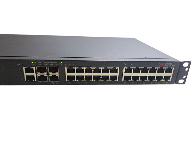 Brocade ICX6450-24P | 24-Port Gigabit PoE+ Ethernet Switch | 4x 1/10G SFP+