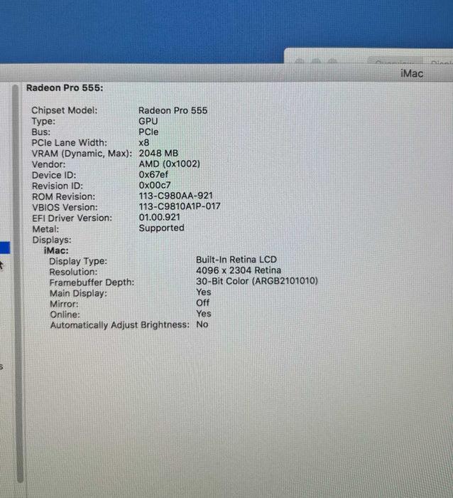 Apple iMac Retina 4K 21.5" 2017 i5-7400@3GHz Radeon PRO 555 16GB RAM 1.3TB