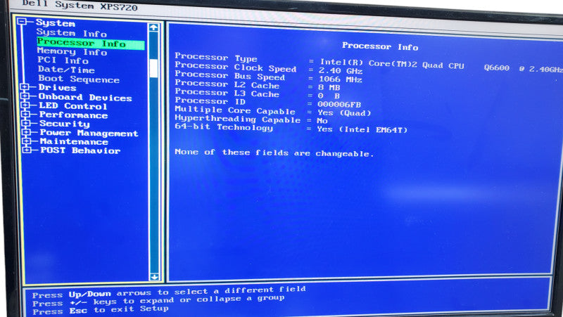 Dell XPS 720 Intel Core 2 Quad Q6600 4GB RAM - No HDD / No GPU