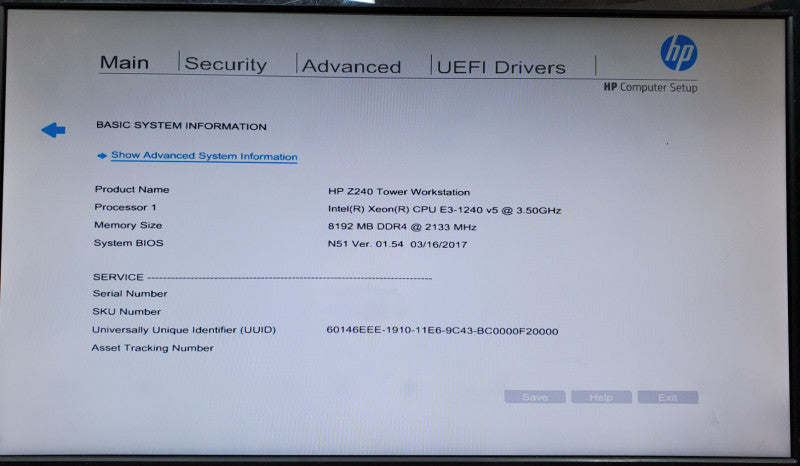 HP Z240 Workstation Xeon E3-1240v5 8GB RAM K2000 - No HDD Q