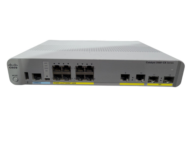 Cisco WS-C3560CX-8PC-S V01, 8-Port Gigabit PoE+ 240W Silent Switch, 2x SFP !