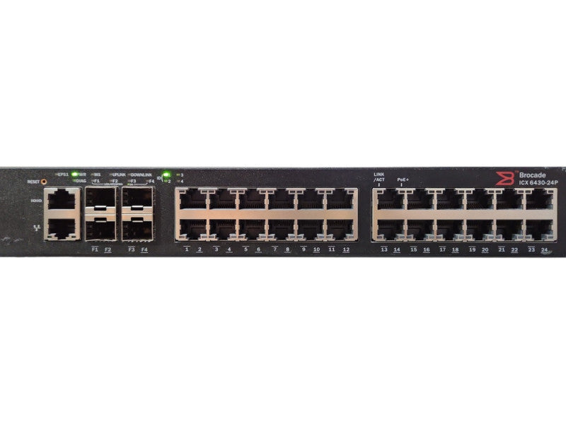 Brocade ICX 6430-24P, 24-Port Gigabit PoE+ Managed Switch w/ 4x SFP
