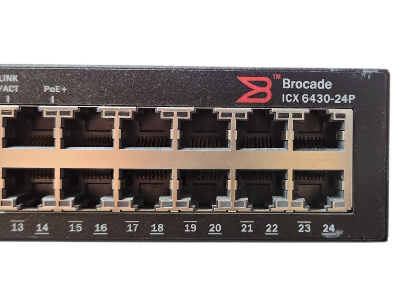 Brocade ICX 6430-24P, 24-Port Gigabit PoE+ Managed Switch w/ 4x SFP