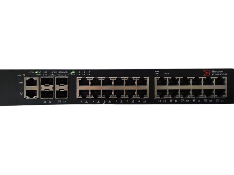 Brocade ICX 6450-24P PoE+ Gigabit Ethernet 4x1/10GbE SFP