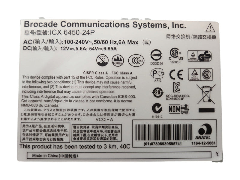 Brocade ICX 6450-24P PoE+ Gigabit Ethernet 4x1/10GbE SFP