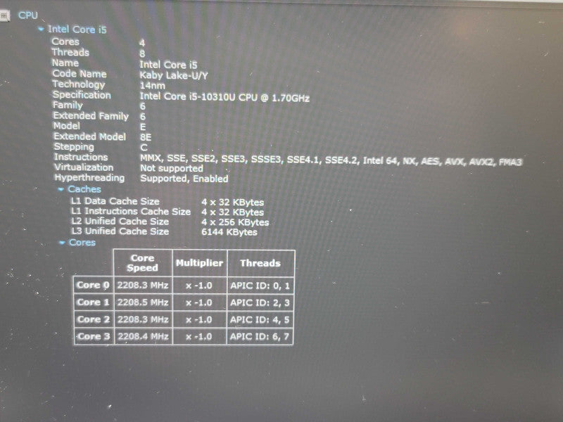 Dell Latitude 5410 i5-10310U 16GB DDR4 256GB SSD READ  β Lap200