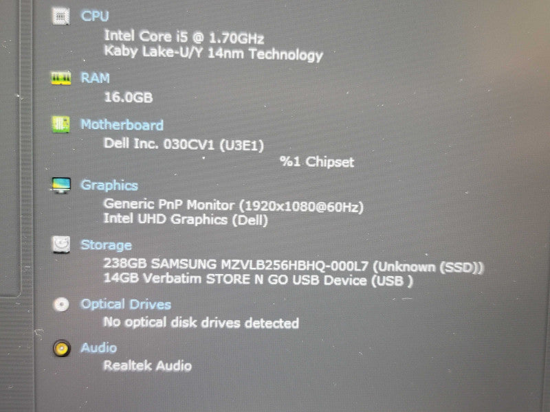 Dell Latitude 5410 i5-10310U 16GB DDR4 256GB SSD READ  β Lap200