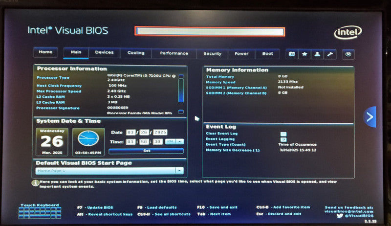 Simply NUC Dawson i3-7100U 8GB RAM (NUC7i3DNFE) - No HDD