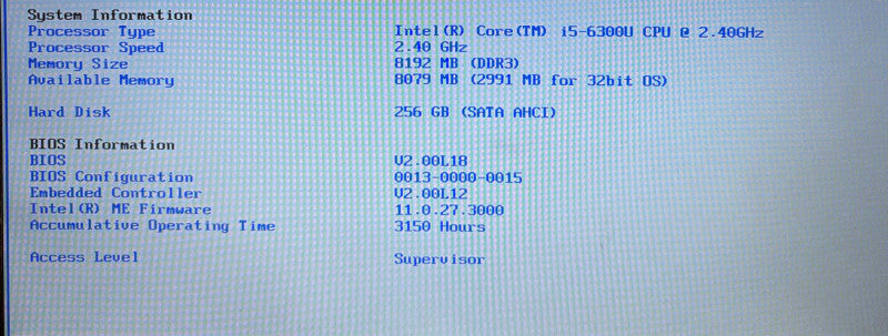 Panasonic ToughBook CF-54 i5-6300U@2.4GHz 8GB RAM 256GB SSD 3150Hrs READ