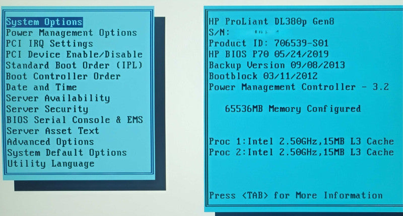HP ProLiant DL380p Gen8 2x Xeon E5-2640 64GB DDR3 P420i 2x 750W PSU _