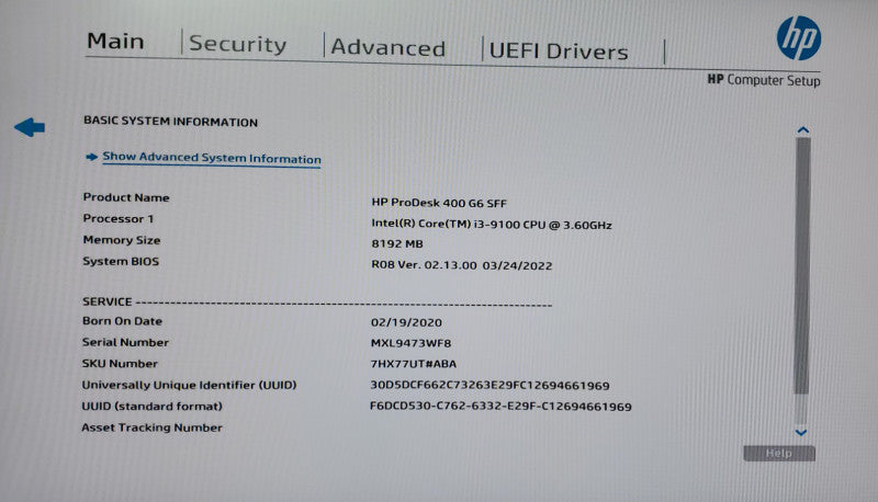 HP ProDesk 600 G4 SFF Intel i3-9100@3.60GHz 8GB RAM NO-HDD/SSD