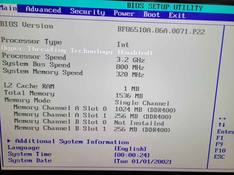 Intel Pentium 4 3.20E w/ HT 1536MB DDR400 Intel D865GBF ATX Motherboard %