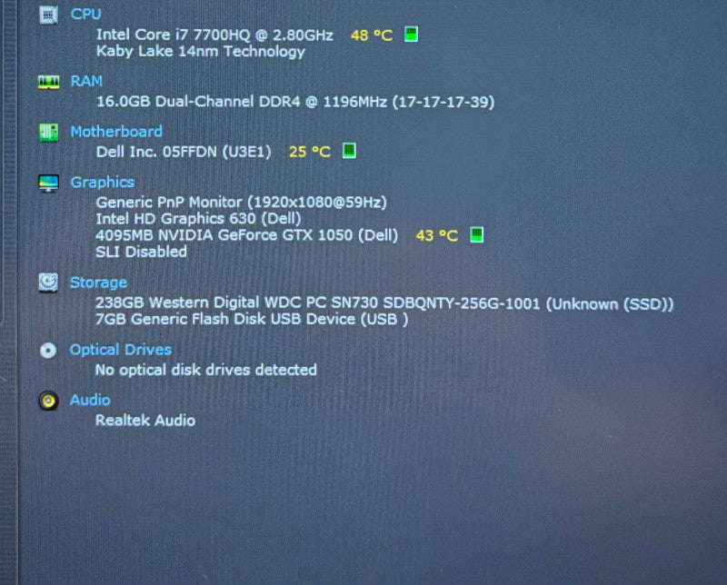 Dell XPS 15 9560 i7-7700HQ GTX1050 GPU 16GB RAM 256SSD No Power Adapter   Lap200