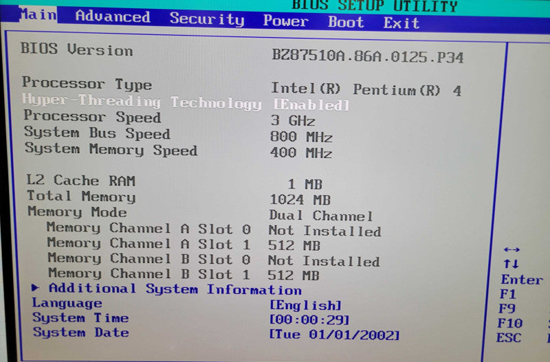 Pentium 4 3.0GHz Intel D875PBZ Socket 478 ATX Mobo 1GB RAM + I/O Plate %