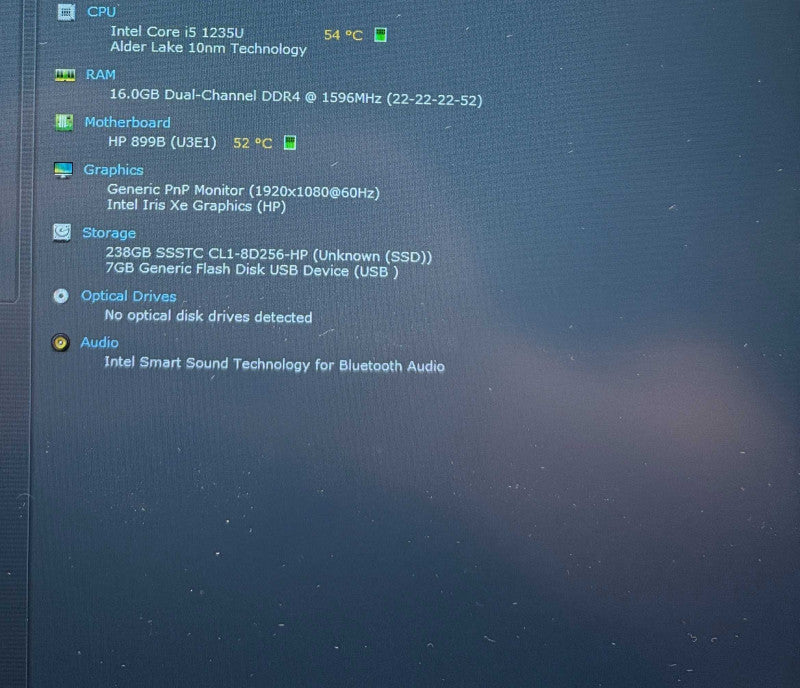HP Laptop 17 Core i5-1235U@1.3GHz 16GB RAM 256GB SSD READ  Lap200