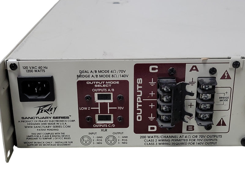 Peavy Sanctuary Series SA-4200 800W Four Channel Power Amp w/ Auto Delay _