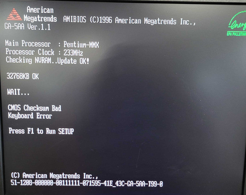 Intel Pentium MMX @ 233MHz Gigabyte GA-5AA 32MB RAM %