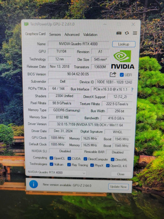 NVIDIA Quadro RTX 4000 8GB GDDR6 Graphics Card | 3x DP 1x USB-C !