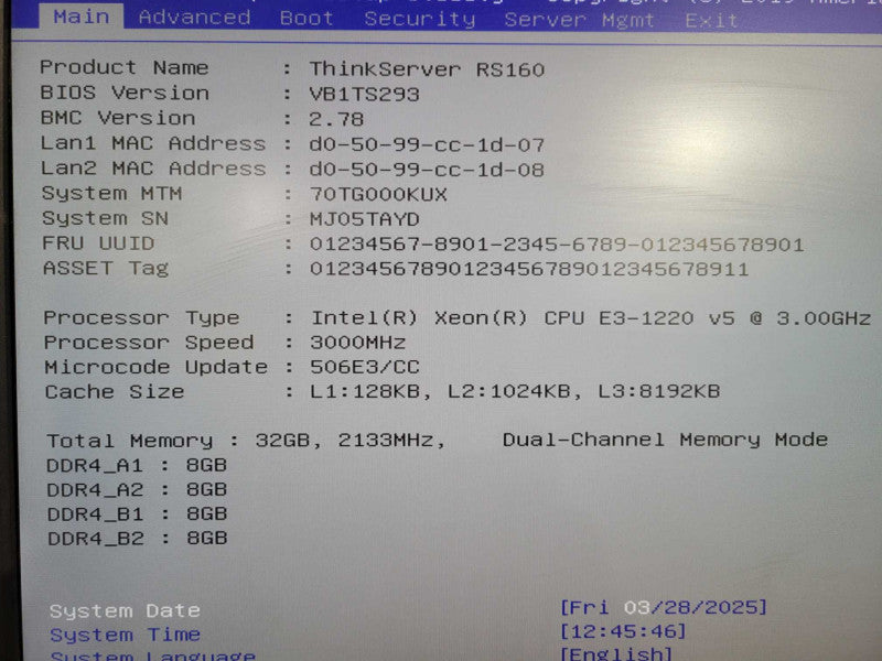 Lenovo ThinkServer RS160 1U Xeon E3-1220 v5 3.00GHz 32GB RAM AVAGO MegaRaid !