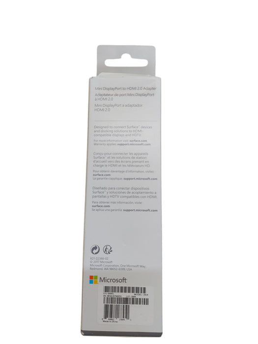 Microsoft Surface Mini DisplayPort to HDMI 2.0 Adapter EJU-00001 Model 1819