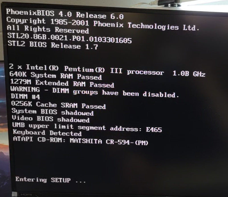 2x Intel Pentium III 1000Mhz [SL5FQ] Intel G7ESZ 1280MB RAM (READ) %