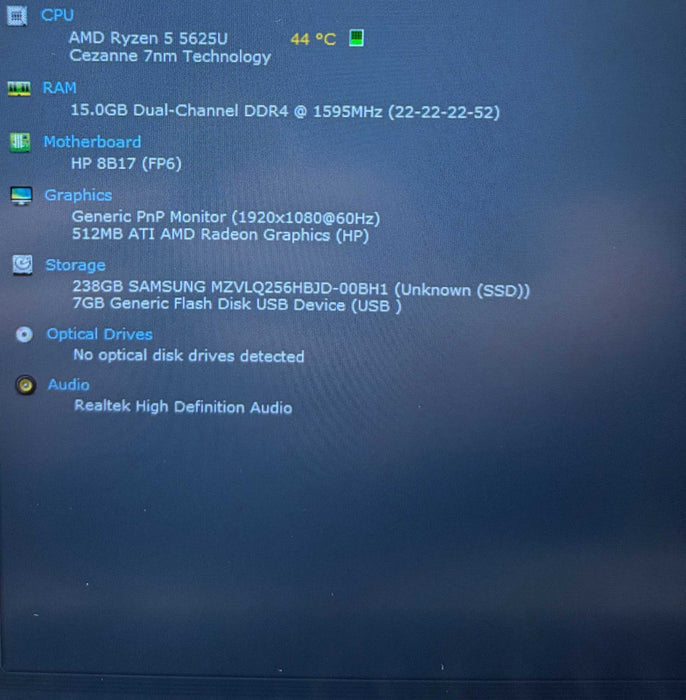 HP ProBook 445 G9 AMD Ryzen 5-5625U 16GB RAM 256GB SSD  READ!  Lap200