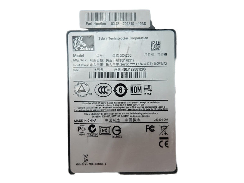 Zebra GX420d Direct Thermal Printer, GX42-202810-10AD, READ