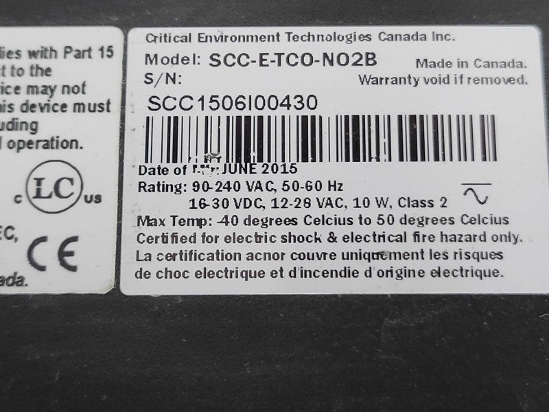 SCC Gas detector SCC-E-TCO-No2B, READ _