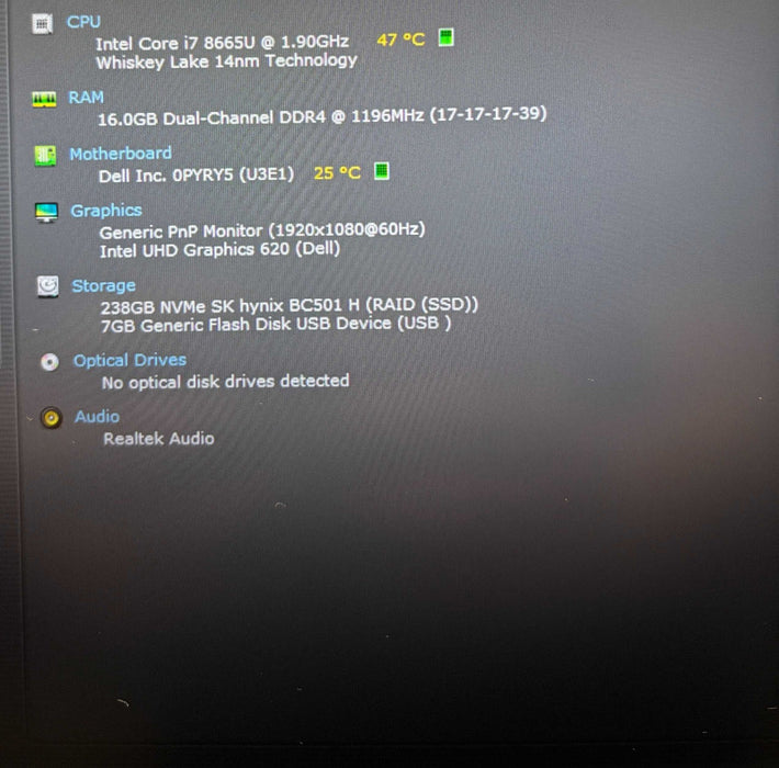 Dell Latitude 7300 Core i7-8665U@1.9GHz 16GB RAM 256GB SSD  Lap200