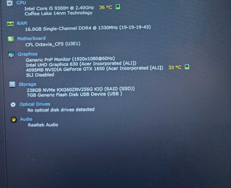 Acer NITRO AN515-54 i5-9300H GTX 1650 4GB GPU 16GB RAM 256GB SSD  Lap200