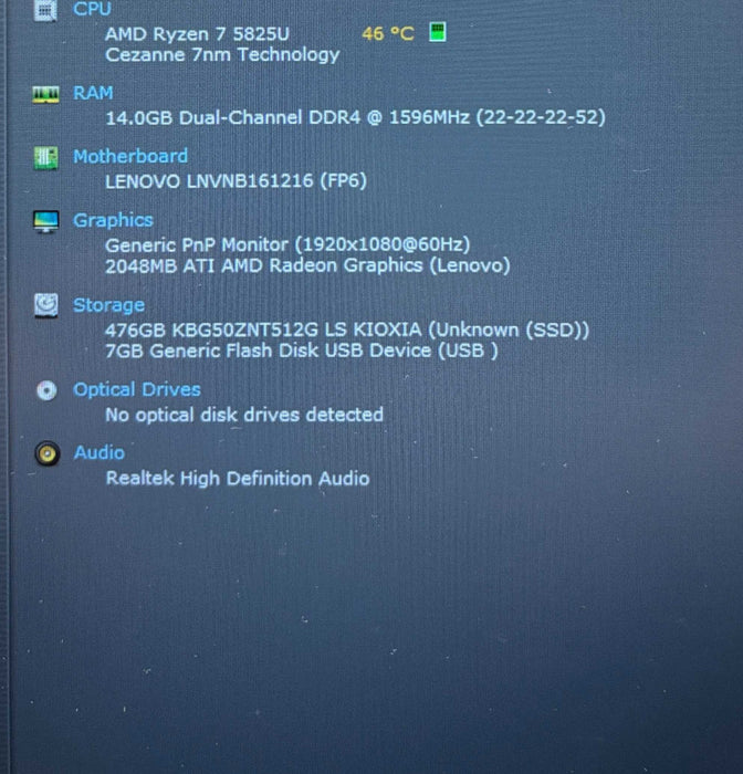 Lenovo ThinkBook 14 G4 AMD Ryzen 7 5825U Radeon GPU 16GB RAM 256GB SSD  Lap200