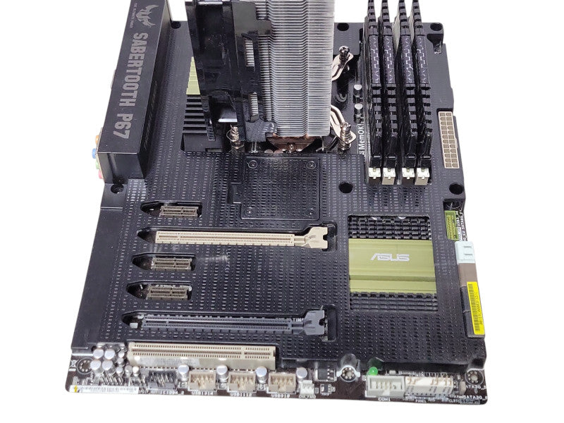 asus sabertooth P67 board with Core I7-2600K CPU, 16GB RAM, I/O Back Cover _