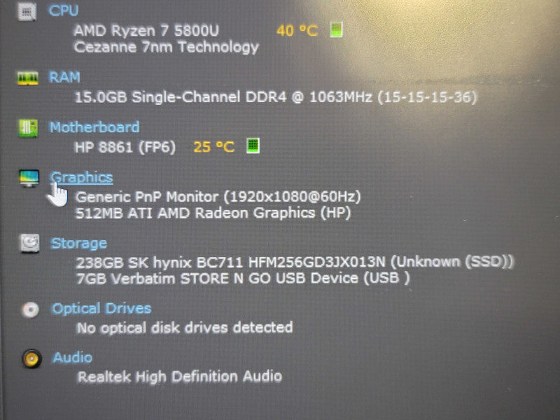 HP ProBook 445 G8 Ryzen 7 5800U 16GB DDR4 256GB SSD β Lap200