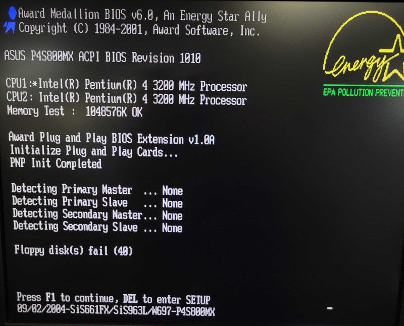 Intel Pentium 4 3.20E w/ HT ASUS P4S800-MX 1GB DDR + I/O Plate  %