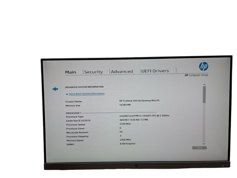 HP ProDesk 400 G6 Micro i5 - 10500T @ 2.30GHZ 16GB DDR4 Ram  θ