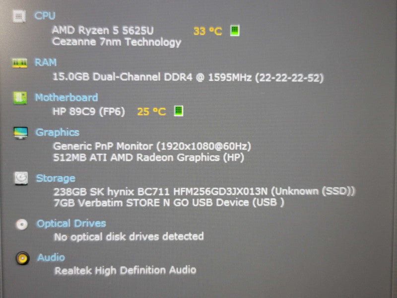 HP ProBook 445 G9 Ryzen 5 5625U 16GB DDR4 256GB SSD READ β Lap200