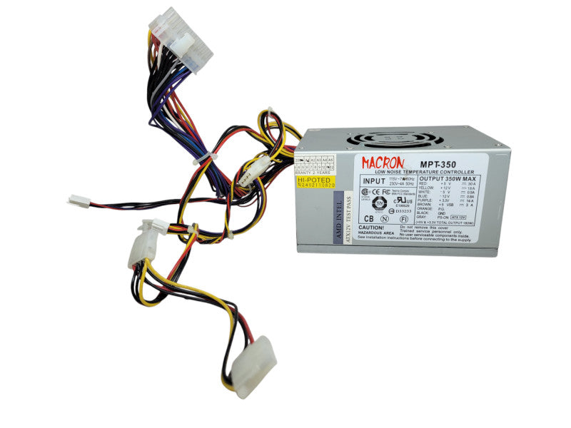 Macron Power Supply MPT-350P 350W Silent System Pentium 4 / AMD ATX12V Q%
