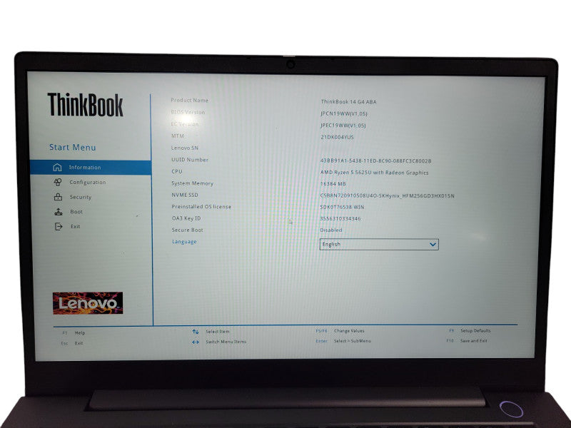 Lenovo ThinkBook 14 G4 ABA AMD Ryzen 5 5625U Radeon GPU 16GB RAM 256GB SSD ! Lap200