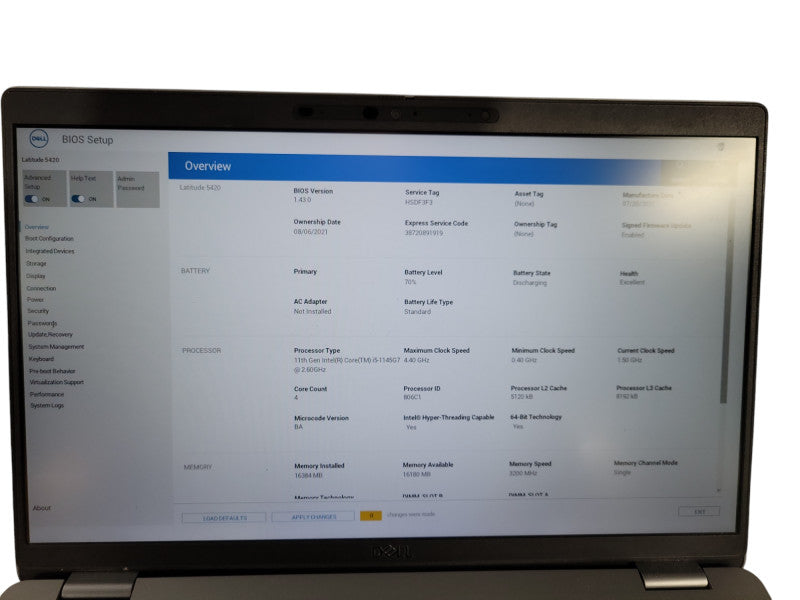Dell Latitude 5420 | Core i5-1145G7 @2.60GHz, 16GB DDR4, 512GB NVMe ! Lap200