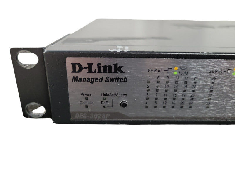 D-Link DES-3028P 24+4-port Fast Ethernet L2 Managed Switch Rack Ears  !