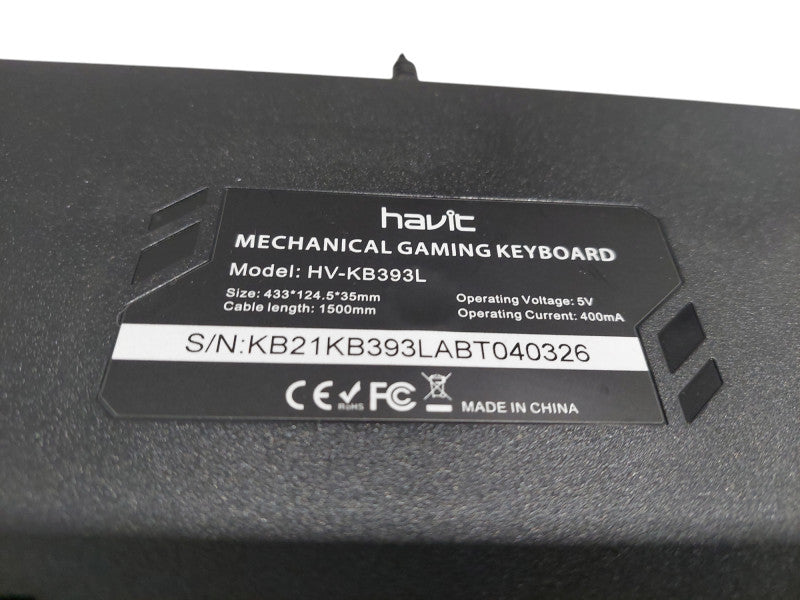 Havit RGB Gaming Mechanical Keyboard Model: HV-KB393L =