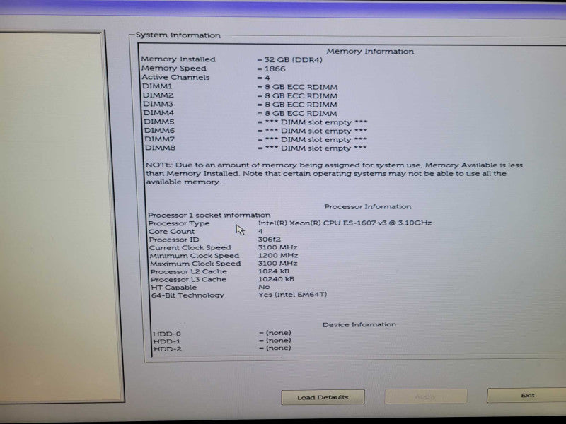 Dell Precision T5810 - Xeon E5-1607 v3 32GB DDR4 NO HDD QUADRO P600 425W PS %