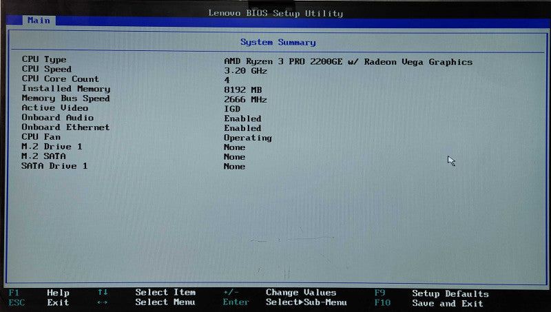 Lenovo ThinkCentre M715q USFF, Ryzen 3 PRO 2200GE, 8GB RAM, No HDD
