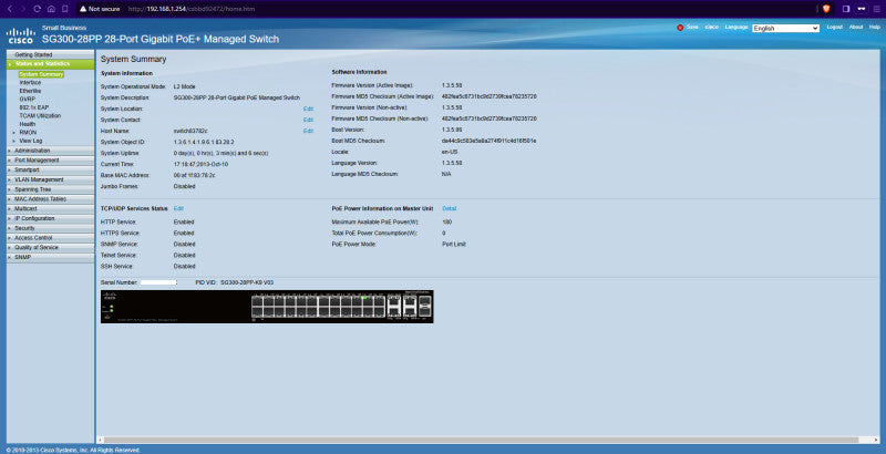 Cisco SG300-28PP-K9 V03, 28-Port Gigabit PoE+ Managed Switch, 2x SFP