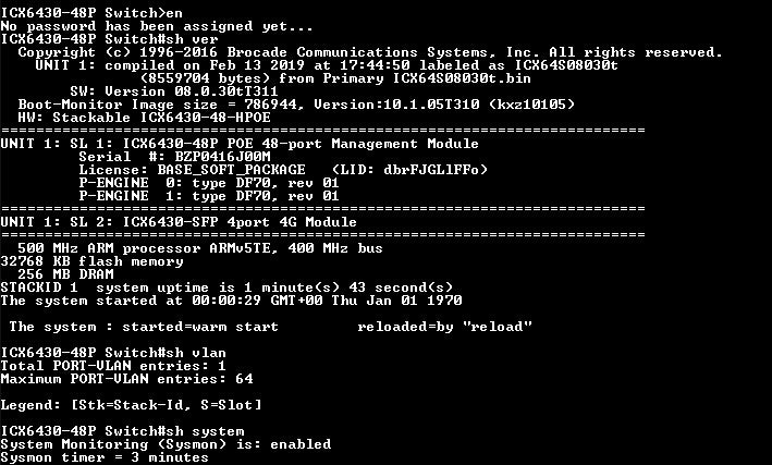 Brocade ICX 6430-48P ICX6430-48P 48x1GbE RJ45 PoE + 4x 1GbE SFP Port Switch