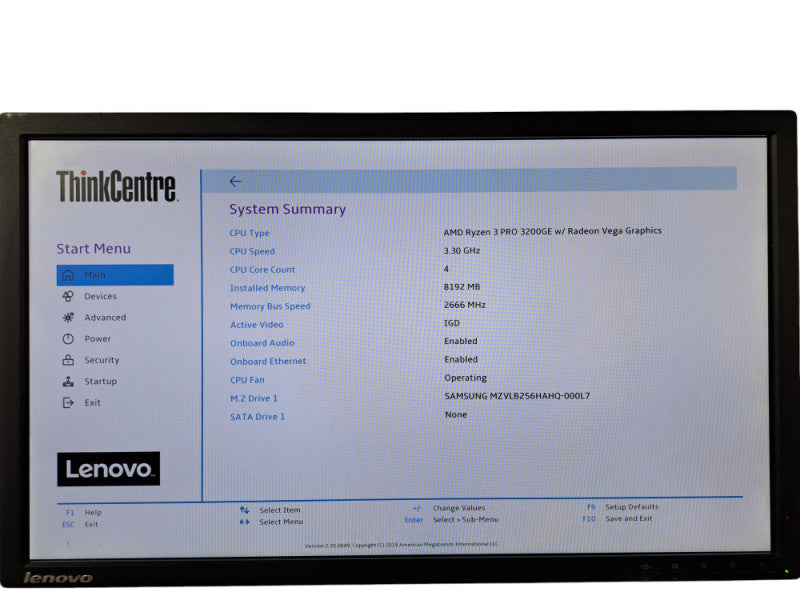 Lenovo ThinkCentre M75q-1 Ryzen 3 PRO 3200GE 3.30GHz, 8GB DDR4, 256GB NVMe