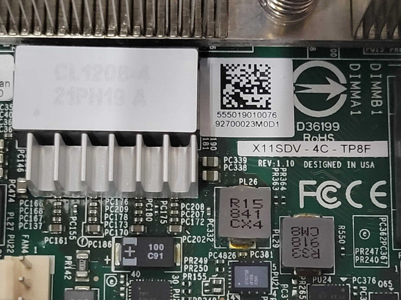 Supermicro X11SDV-4C-TP8F 1U, Xeon D-2123IT 2.20GHz, 64GB DDR4, 2TB HDD _