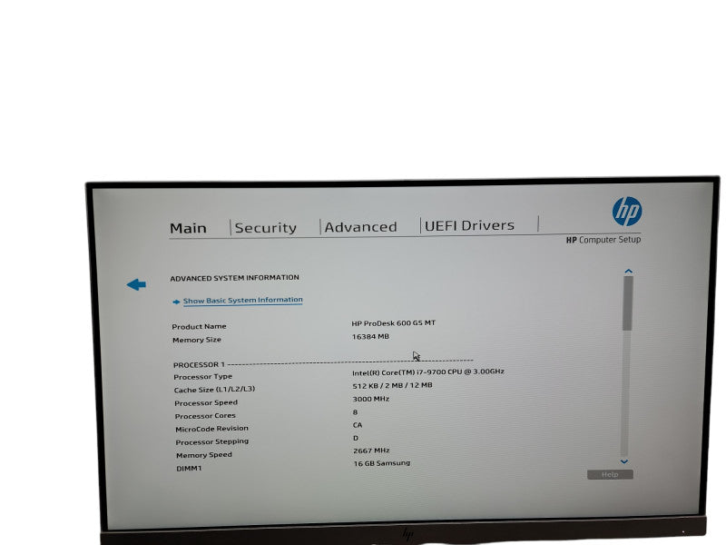 HP ProDesk 600 G5 MT i7 - 9700 3.00GHz 16GB DDR4 Ram θ