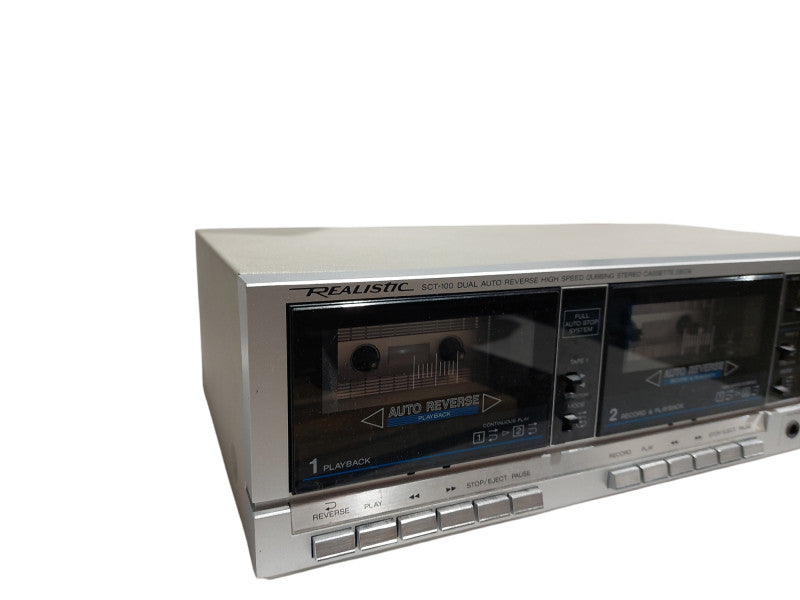 Realistic Dual Auto Reverse High Speed Dubbing Stereo CassetteDeck-SCT-100  =